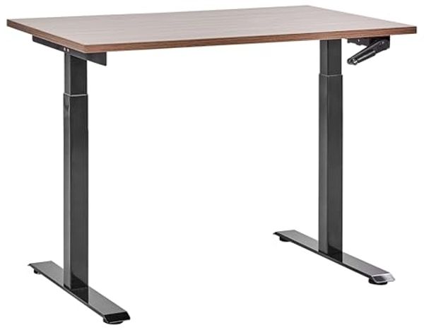 Höhenverstellbarer Schreibtisch 'DESTINES' Manuell, Dunkler Holzfarbton, 120x72 cm