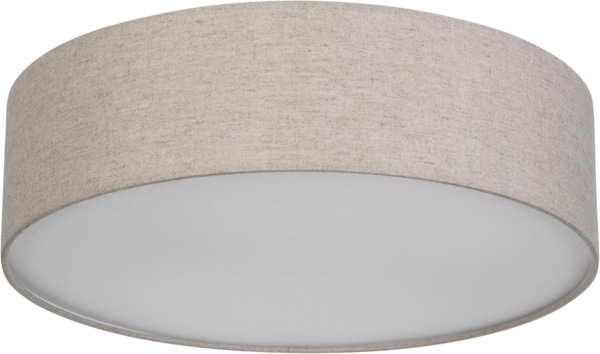 REV Deckenlampe LED - Deckenleuchte rund 40cm mit Stoff-Lampenschirm im Vintage-Look – ideal für Schlafzimmer & Wohnzimmer, taupe
