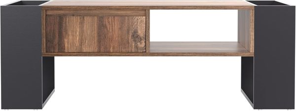 SOFTWEARY Couchtisch mit Schublade und offenen Fächern (111/60/40 cm), Beistelltisch, Sofatisch Bild 6