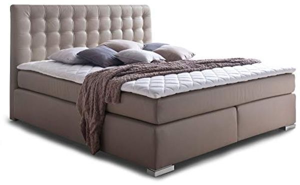 Möbel-Eins ISABELL Boxspringbett muddy 140x200 cm, Härtegrad 4