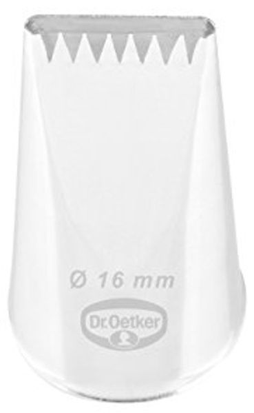 Dr. Oetker - Sterntülle geriffelt 16mm Edelstahl (3529) Band Tülle Spritzbeutel