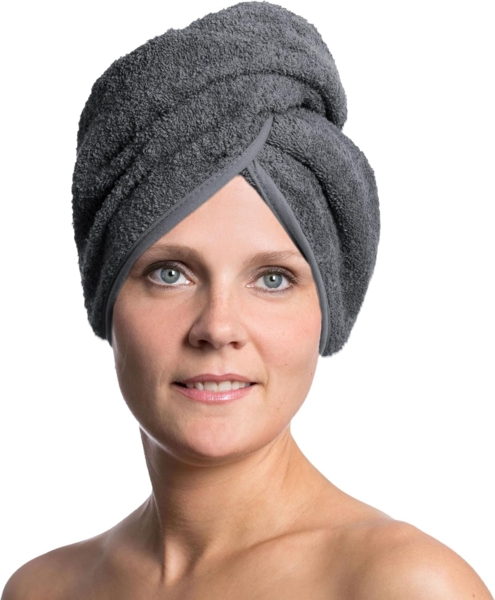ZOLLNER Turban-Handtuch, Walkfrottier (1-St), 23 x 64 cm, 100% Baumwolle, mit Knopfverschluss