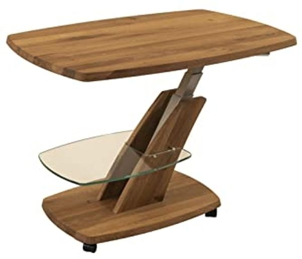 Funktionstisch Catalina höhenverstellbar 90 x 60 x 47-64 Couchtisch Massivholz Wildeiche 16165