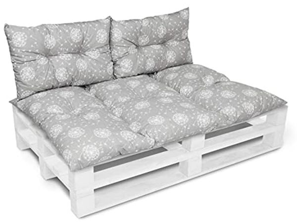 Amilian Stuhlkissen - Bankauflage - Gartenbankauflage - 80x120cm + 2 x 40x60cm, 3er Set - Gartenbankauflage - Pallettensitzkissen - Bankkissen