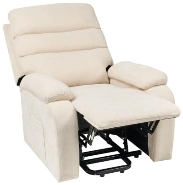 Elektrischer Fernsehsessel RISE Stoff Helles Beige