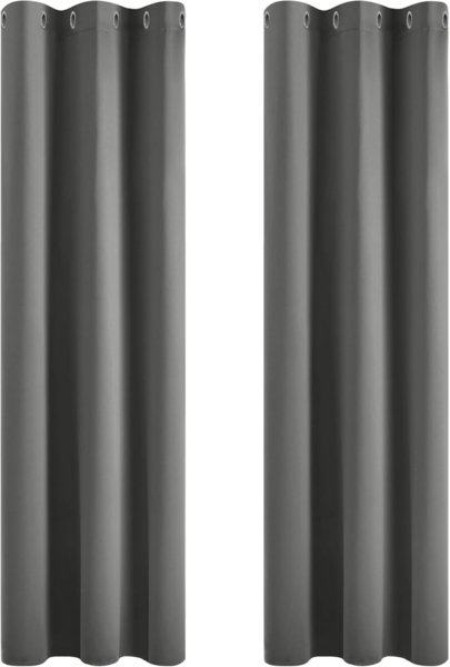 Deconovo Thermogardinen Verdunkelungsvorhänge mit Ösen Thermovorhang Kälteschutz Thermogardine Hitzeschutz Dicke Thermovorhang, 183x107 cm(HöhexBreite), Hellgrau, 2er Set