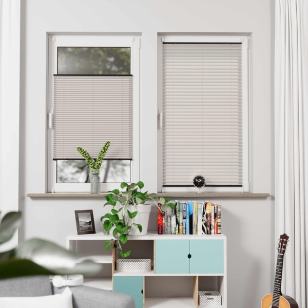 K-home Klemmfix-Plissee Florida Weiß 105x130 cm (B x L) einzigartiges Design mit bezauberndem Lichteffekt Bild 4