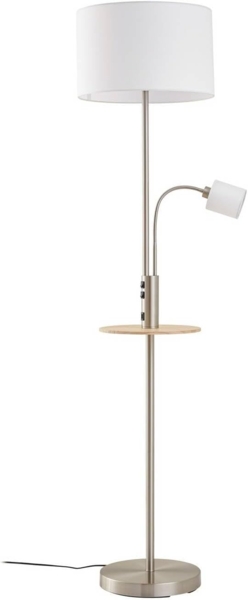 Lindby Stehlampe Aovan, Metall, Alu IP20, 1 x 15 W LED E27 + 1 x 10 W LED E14