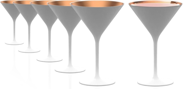 Stölzle Lausitz ELEMENTS Cocktailschale Weiß-Bronze 6er Set
