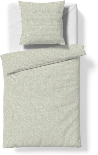 Fleuresse Lech Edelflanell Bettwäsche 135x200 Paisley lind grün 603868-05
