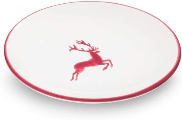 Bordeauxrot Hirsch, Unterteller Cup (Ø 15cm) - Gmundner Keramik Kaffeetasse - Mikrowelle geeignet, Spülmaschinenfest