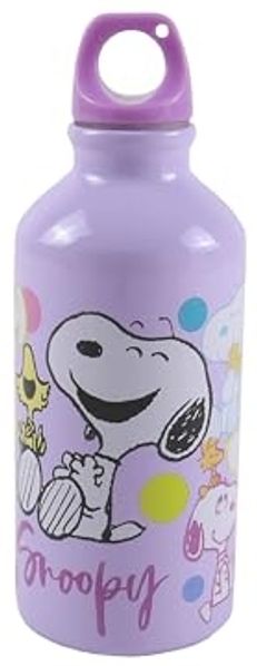 Snoopy Aluminium Trinkflasche 400 ml Kinder Flasche Sportflasche Wasserflasche