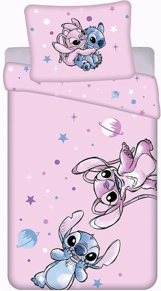 Sarcia. eu Kinderbettwäsche DISNEY Stitch Bettwäsche Rosa, 140x200+70x90 cm Baumwolle