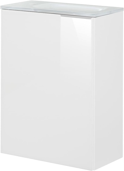 Fackelmann SBC KARA Gäste WC Set 3-teilig 45 cm, Weiß, links, Glas Weiß