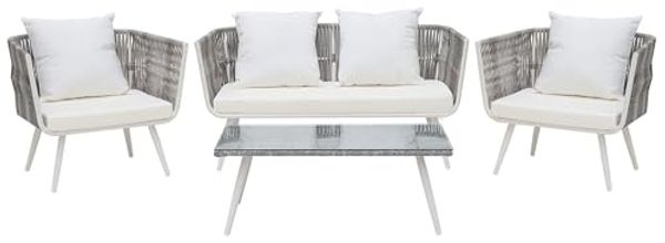 Lounge Set mit Tisch RAGUSA Cremeweiß