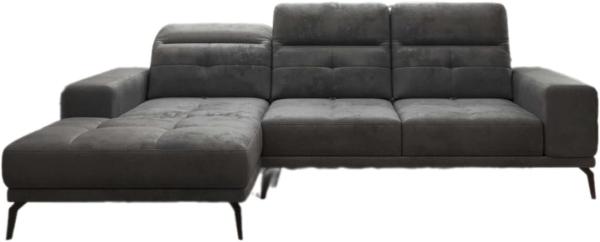 Designer Sofa Terina inkl. Beistellhocker Samt Anthrazit Links