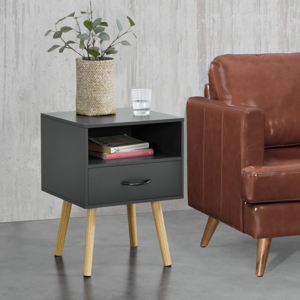 Beistelltisch Gävle 57x42x40 cm Dunkelgrau [en. casa] Bild 2