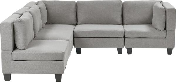 Beliani 'Unstad' Sofa, Hellgrau, Stoff, 72 x 228 x 228 cm, ohne Ottomane, Rechts