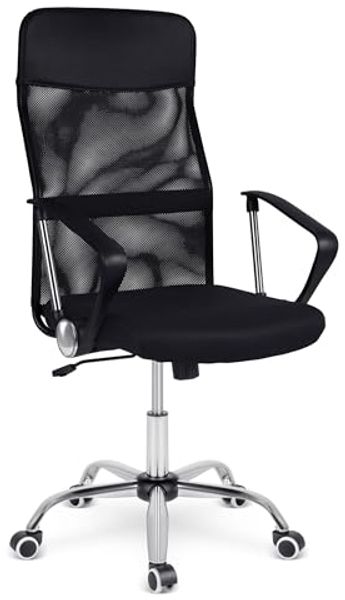 Sofotel Bürostuhl Ergonomisch Schreibtischstuhl Drehstuhl Höhenverstellbar TILT Mechnismus Armlehnen Kopfstütze Gummierte Rollen Mikronetz Tamar Schwarz