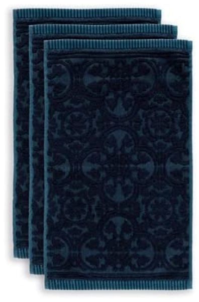 PiP Studio Handtuch Tile Pip Dark Blue 30X50 Set A 3 Dunkelblau 100% Cotton, terry, 5, Baumwolle (1-St), Handtuch Frottetuch