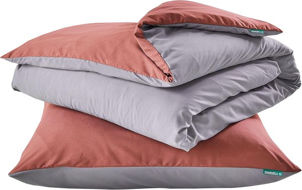 Shangrila Wendebettwäsche, Microsatin, 2 teilig, Microsatin 1 Bettbezug 1 Kissenbezug Pflegeleicht Atmungsaktiv 202090