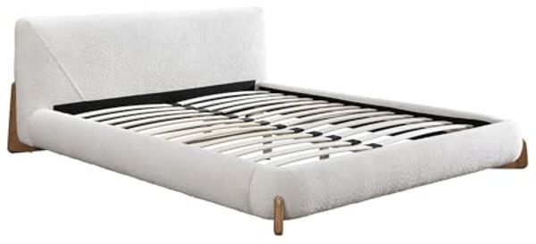 Vente-unique - GAMURA Bett Stoff Weiß - B 228 cm x H 79 cm x L 193 cm