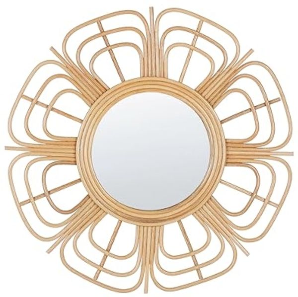 Wandspiegel PASAKU 60 cm 60 cm Rattan Natürlich