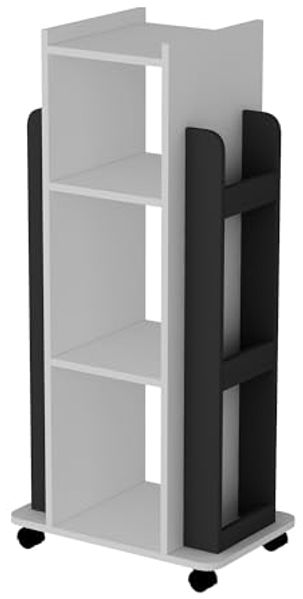Weiß-Anthrazit Bücherregal 120 x 40 x 60