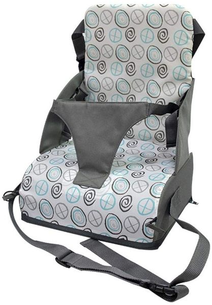 Chiyyak Baby-Sitzerhöhung für Esszimmerstühle, abnehmbares tragbares Babysitzkissen, beigefarbenes Wasserblaues Kreis-Symbol
