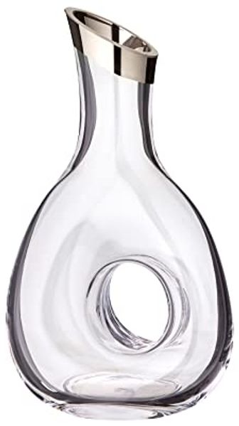 Dekanter Gordon, Mundgeblasenes Kristallglas mit Platinrand, Höhe 30 cm, Füllmenge 1,2 Liter
