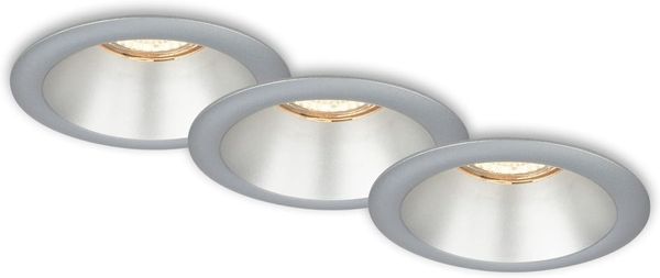 Di-Ka Einbauleuchte Fondo 3er Set chrom-matt Ø 9,5 cm GU10