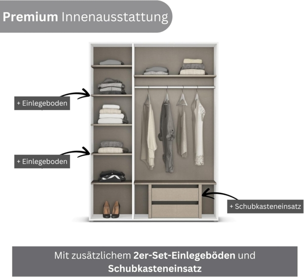 rauch Kleiderschrank VOYAGER Otto´s Choice Garderobe Wäscheschrank TOPSELLER Schlafzimmer (in 3 verschiedenen Ausstattungen BASIC/CLASSIC/PREMIUM) Schrank mit modernen Griffen in viel Stauraum MADE IN GERMANY Bild 6