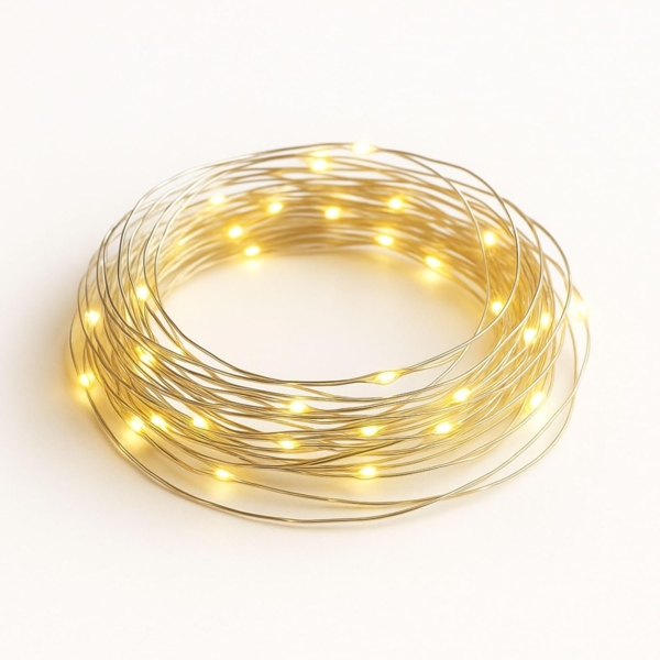 matches21 HOME & HOBBY LED-Lichterkette Mini Lichterkette 2 m, 40 LED Timer Batterie warmweiß innen, 40-flammig, Micro Draht Beleuchtung Indoor Leuchtdeko