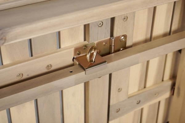 riess-ambiente Gartentisch BALI 110cm natur hell – Massivholz, ausklappbar, wetterfest (Einzelartikel, 1-St), ausklappbarer Outdoor-Holztisch im Naturton – ideal für kleine Balkone Bild 7