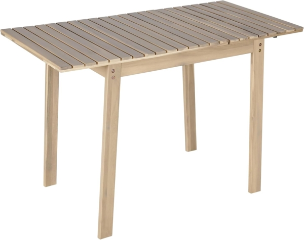 riess-ambiente Gartentisch BALI 110cm natur hell – Massivholz, ausklappbar, wetterfest (Einzelartikel, 1-St), ausklappbarer Outdoor-Holztisch im Naturton – ideal für kleine Balkone Bild 1