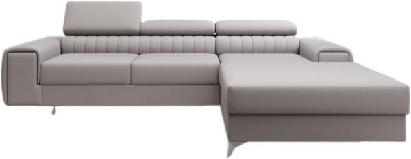 Designer Sofa Melinda mit Schlaf- und Klappfunktion Stoff Beige Rechts