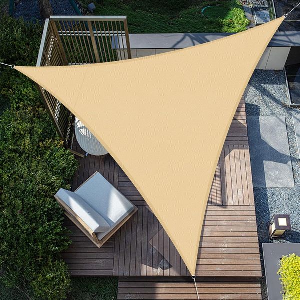 SUNNY GUARD Sonnensegel Dreieck 3 x 3 x 3 m Wasserdicht Sonnenschutz Wetterschutz Segel Baldachin UV Schutz für Balkon Terrasse Garten, Sand