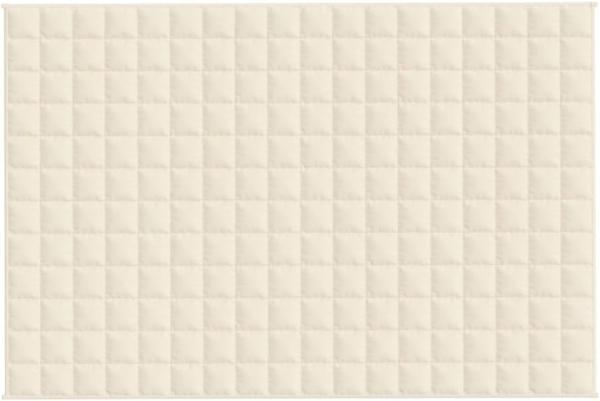 vidaXL Gewichtsdecke Stoff, 1 x Gewichtsdecke, Helle Cremefarbe, 120x180 cm, 100 % gebürstete Polyester-Mikrofaser, 9 kg Bild 4