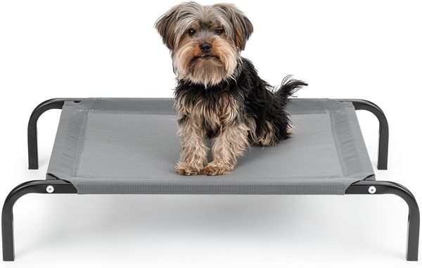lionto Hundebett erhöht, Outdoor Hundeliege, Mesh-Material, bequem, luftig & wetterfest