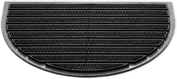 matches21 HOME & HOBBY Fußmatte Hartgummi Bürsten Fußmatte halbrund 40x60 cm schwarz, halbrund, Höhe: 10 mm, Wetterfeste Aussen-Bereich Türmatte als Outdoor Schmutzfangmatte