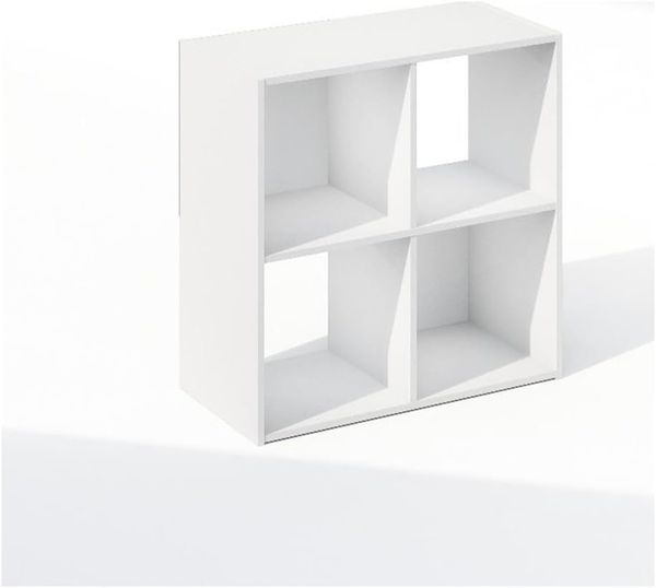 Furinno Pelli Kubischer Aufbewahrungsschrank, Bücherregal, 4 Würfel, Weiß
