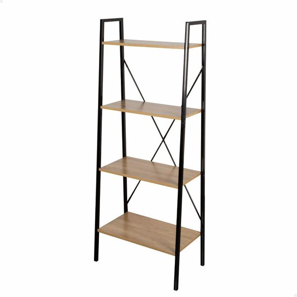 AKTIVE Max Home 18419 Aufbewahrungsregal, 4 Regalböden, 60 x 32 x 148 cm, aus Stahl und Holz, einfache Montage, robust und langlebig, Leiterdesign, Wohnzimmermöbel