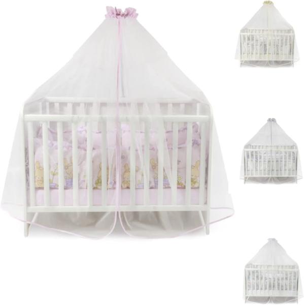 Lorelli Babybetthimmel, Baldachin 480 x 150 cm Insektenschutz Babybett Laufstall rosa