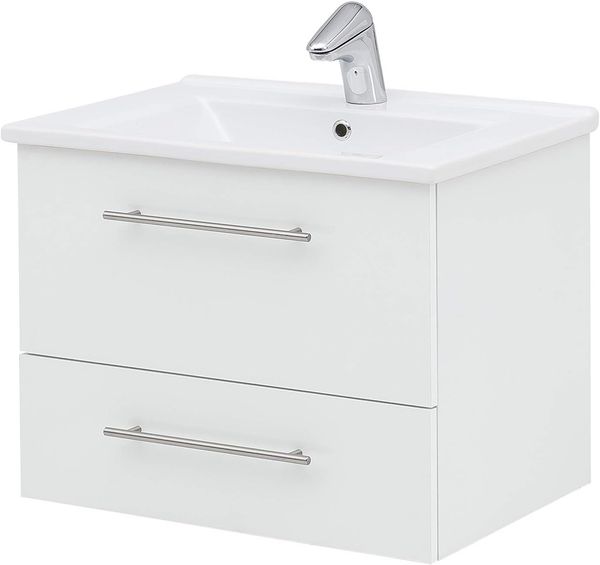 SCHILDMEYER Waschtisch Waschbecken Unterschrank Badmöbel weiß 65 x 52,5 x 45,5 cm