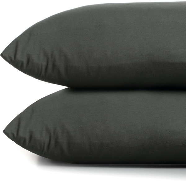 DecoKing 2 Kissenbezüge 40x80 cm Jersey 100% gekämmte Baumwolle Reißverschluss Graphit Amber Bild 4