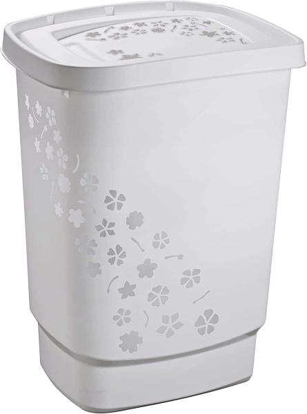 Rotho Wäschesammler Flowers, 55 l grau