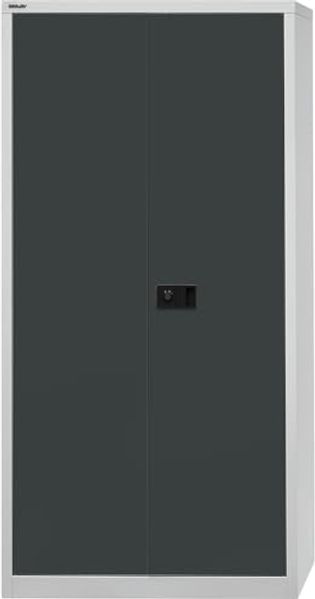 Bisley 'Universal' Flügeltürenschrank, Anthrazit / Lichtgrau, 195 x 40 x 91,4 cm, 4 verzinkte Fachböden