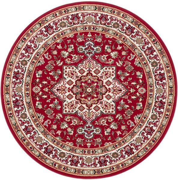 'Parun Täbriz' Orientalischer Kurzflor Teppich, rot, rund, 160 cm