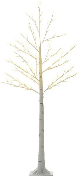 HOMCOM LED Baum 150 cm Lichterbaum, mit 120 Warmweiß 3 Helligkeitsstufen LED, Dimmfunktion, LED wechselbar, Warmweiß, für Party, Geburtstag, Hochzeit IP44 weiß
