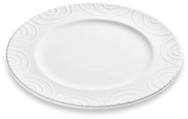 Speiseteller Gourmet 27cm Weißgeflammt Gmundner Keramik